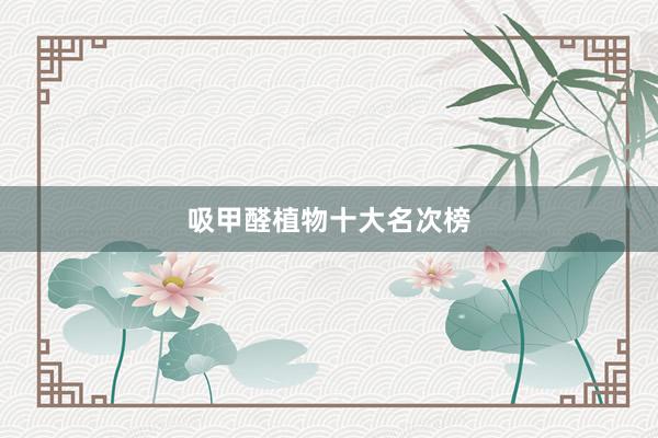 吸甲醛植物十大名次榜